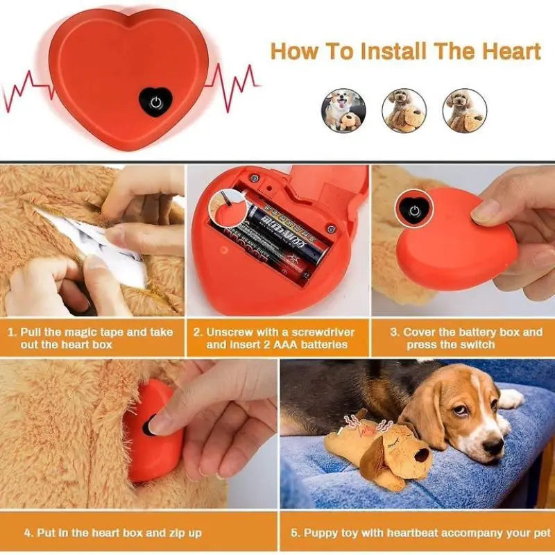 Stop Puppy Anxiety! Heartbeat Dog Toy for Sleep & Calming - Soft Plush Companion for Separation Anxiety & Stress Relief