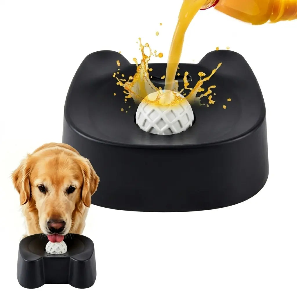 Silicone Slow Feeder Bowls for Dogs - Non-Skid Ball-In Lick Design, 3/4 Cup Capacity Wet Food Feeder, Anxiety Relief Bowl/Dish for Bone Broth & Yogurt, Interactive for Small-Large Dogs (Blue) - Mid Year Sale Tiktok Shop Midyeardeals