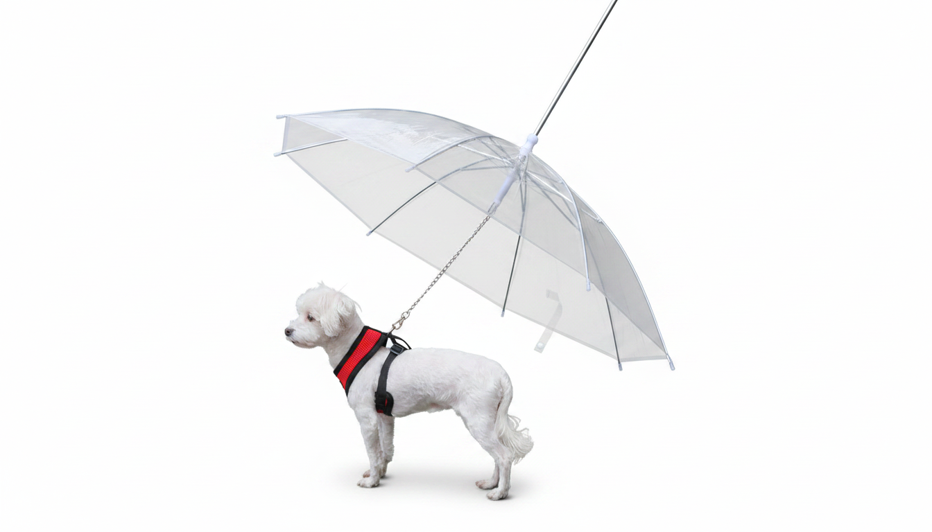 Pet Umbrella Leash – Dog Umbrella for Rainy Walks with Comfortable Handle & Leash Attachment