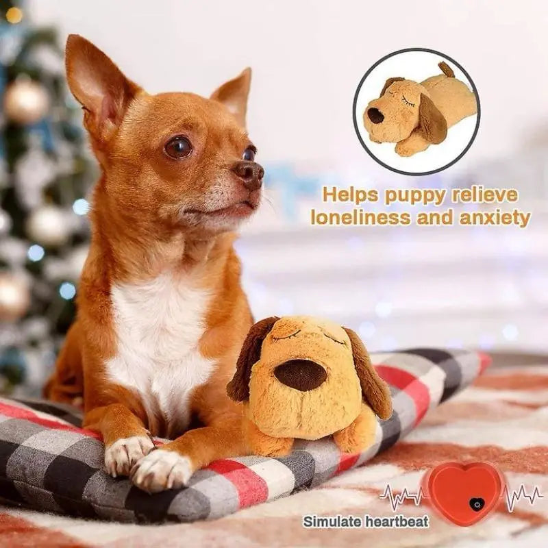 Stop Puppy Anxiety! Heartbeat Dog Toy for Sleep & Calming - Soft Plush Companion for Separation Anxiety & Stress Relief