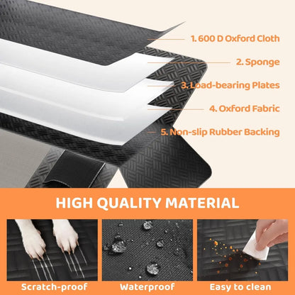 Dog Car Seat Cover with Hard Bottom Back Seat Extender – Supports up to 400Lbs, Waterproof Dog Hammock for Car, SUV & Truck