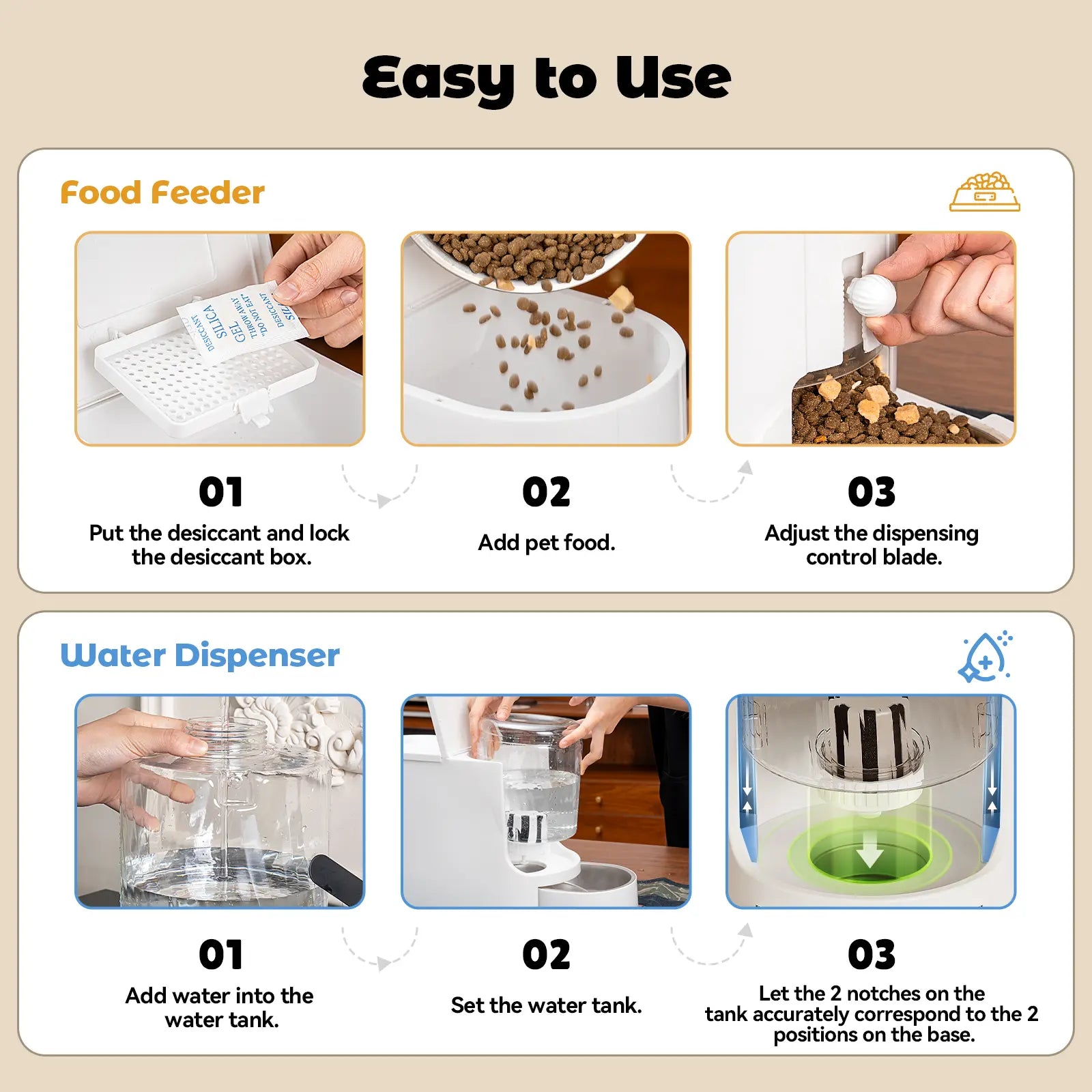 2-In-1 Gravity Cat Food Feeder and Water Dispenser Stainless Steel Bowls Large Capacity