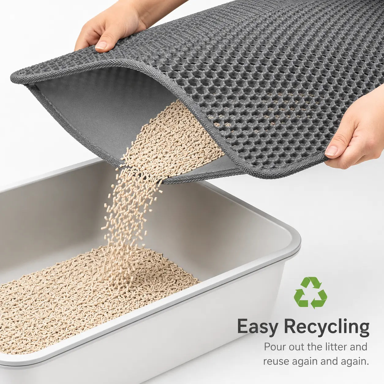Cat Litter Mat, 30X22 Inches Large Double Layer Honeycomb Cat Litter Trapping Mat, Non Slip Waterproof Urine Proof Cat Litter Box Mat for Floor, Kitty Litter Rug, Cat Supplies, Pink